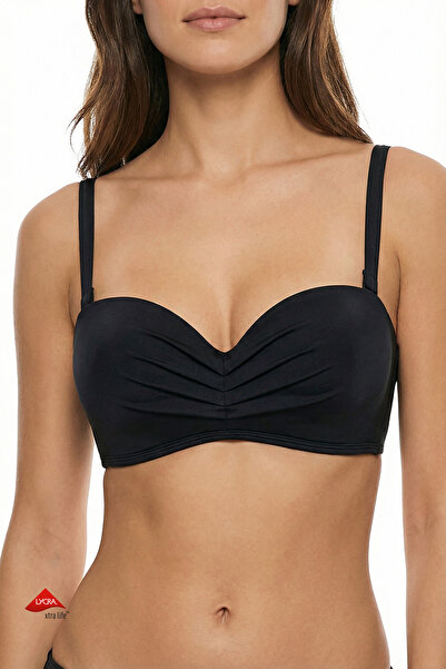 Penti Crni Lotus Bikini Top Bez Bretera