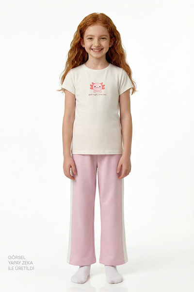 Penti Girl's Pink Good Night Short Sleeve Pajama Set