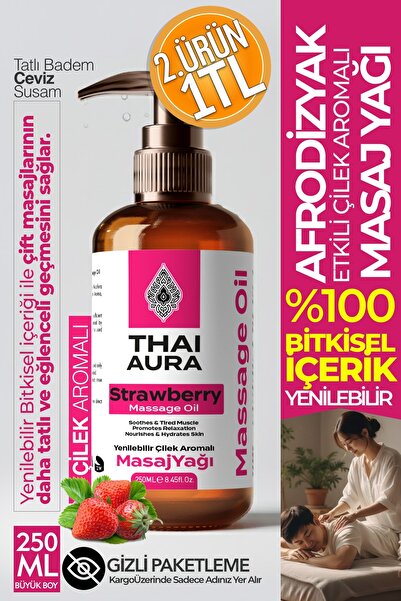 Genel Markalar Thai Aura 250ml Çilekli Masaj Yağı: Doğal Etkisiyle Thai Masaj...