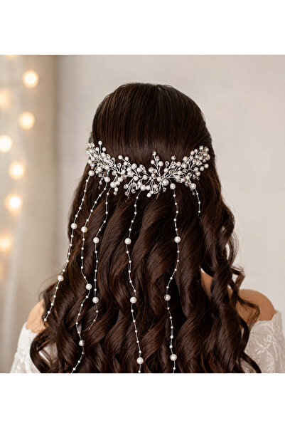 GlassySKY 1 Piece Stylish Pearl and Rhinestone Long Hair Accessory Bridal/Wed...