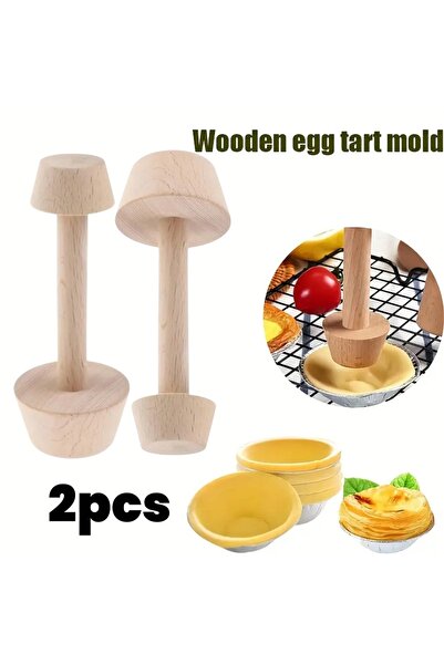 Choice 2pcs Premium Wooden Egg Tart Mold Double Side Tart Tamper Pastry Shape...