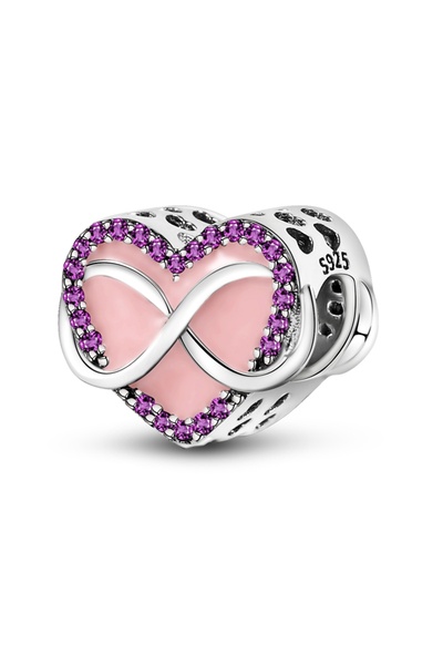 Choice KTC054 Pink Charms Original 925 Sterling Silver Heart Bow Perfume Bott...