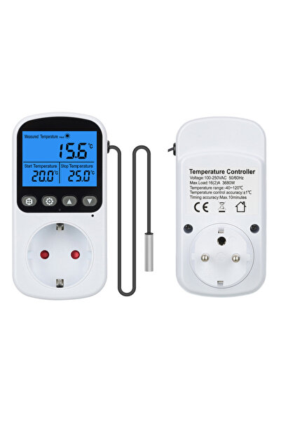 choice2 EU Bule Backlight 1PC EU Outlet Plug Digital Thermostat Socket Temper...