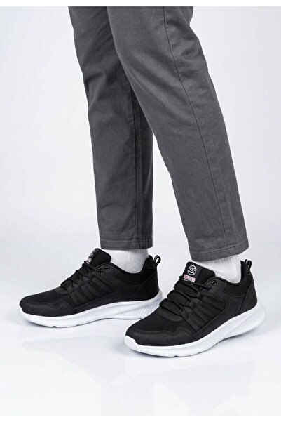 XStep Men's Black and White Casual Sports Shoes Lightweight Orthopedic Sole 2029