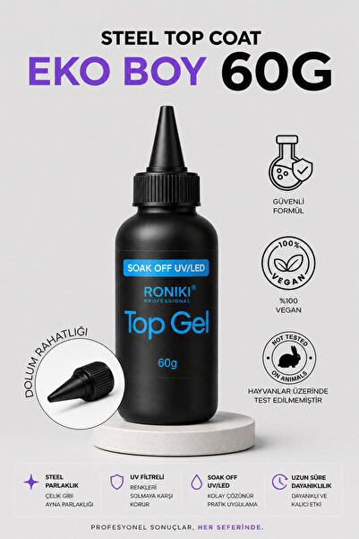 RONIKI Professional Extra Güçlü GH01H Top Gel 60g – Fırçasız Dökme, Eko Boy
