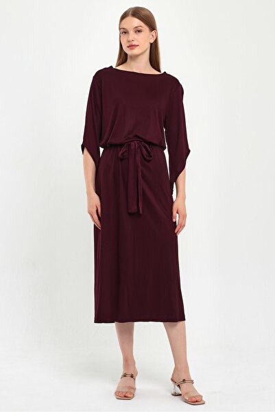 ALEXANDERGARDI Tulip Sleeve Dress with Waist Belt (B23-484B)