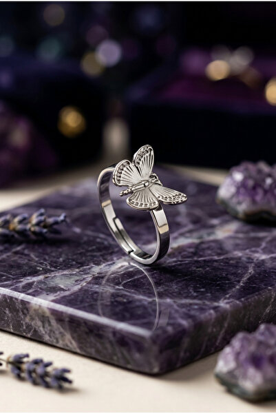 Begondio Butterfly Stylish and Modern Design Minimal Adjustable Women's Ring