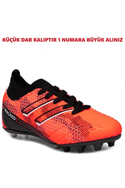 Walked Boğazlı Çorap Bilekli Erkek Çocuk Dişli Krampon Futbol Spor Ayakkabı-K...