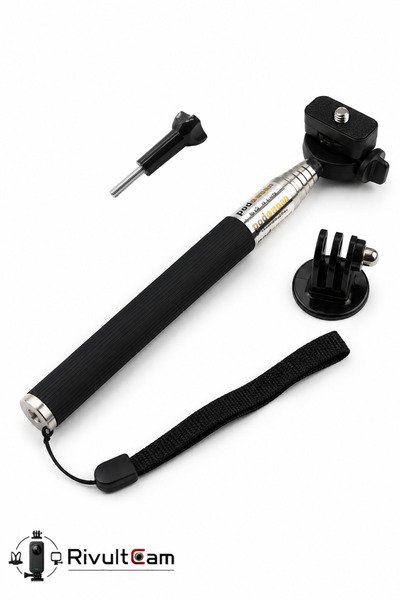 RivultCam 95 Cm Aksiyon Kamerası Uyumlu Teleskobik Monopod Selfie Çubuğu Seti