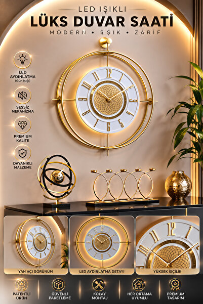 MetaQuartz Aksesuar Elmas Serisi - Gold Laviento 12-24H - (Büyük Boy - 55X65C...