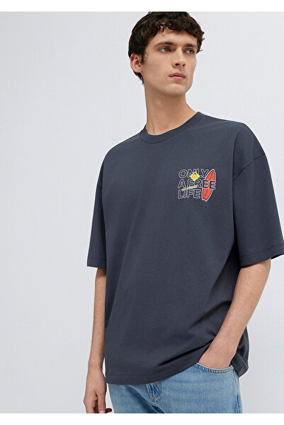 Mavi Printed Anthracite T-Shirt Oversize / Wide Cut 0613621-80106