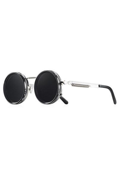 Choice Silvery CRIXALIS Polarized Round Sunglasses ND9 Adjustable Dimming Men...