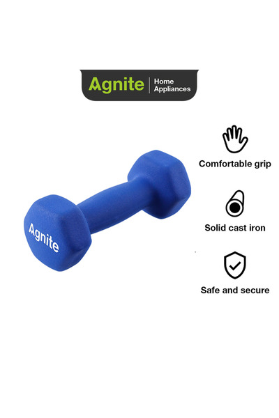 Deli Agnite ER082 Neoprene Dumbbell 1.5Kg 1 piece , Solid Cast Iron Hand Weig...