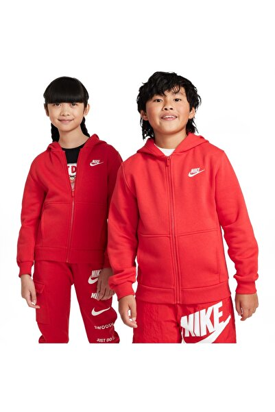 Nike K NSW CLUB FLC HD FZ LS LBR FD3004-657 Κόκκινο