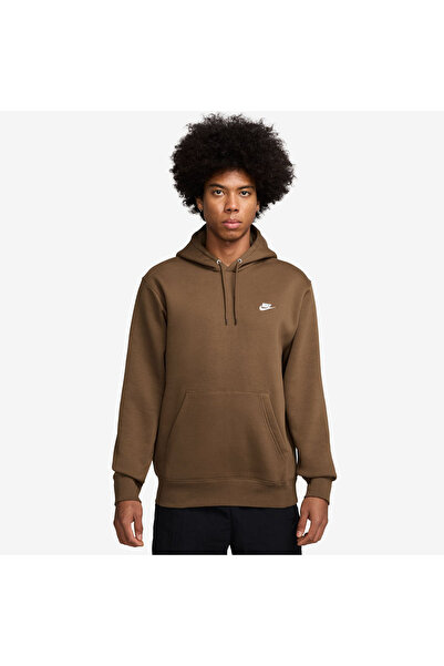 Nike M NK CLUB Φούτερ με κουκούλα FN3859-235 Καφέ