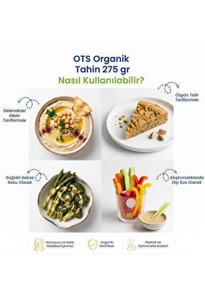 OTS Organik Tahin 275 gr (Organik Sertifikalı, Pestisit Analizli)
