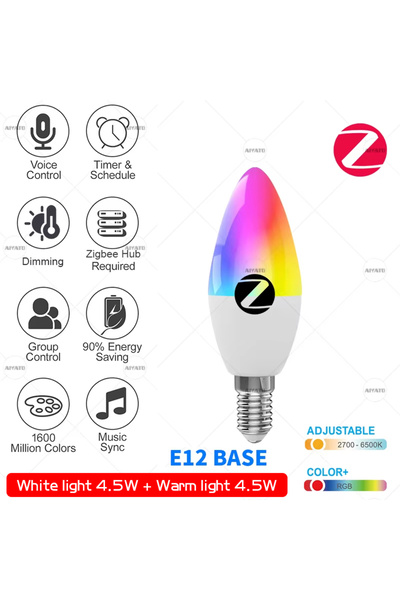 Choice 9w Yes E12 Base Zigbee E12 E14 Base Zigbee Smart Candle Bulb Lamps Led...