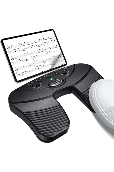 Choice black Lekato Bluetooth Page Music Turner Pedal Usb Rechargeable Wirele...