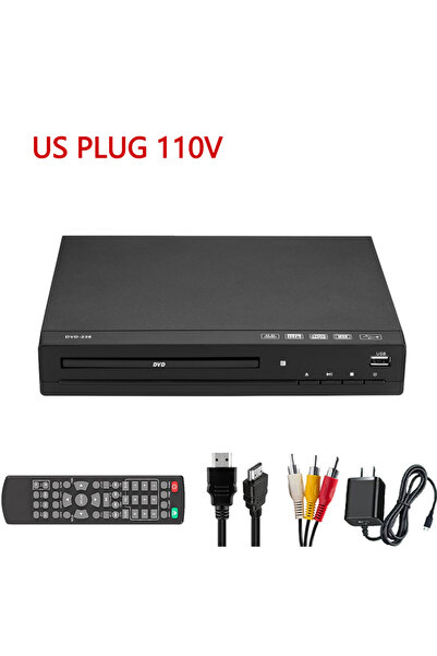 Choice1 US PLUG 110V DVD Player 1080P HD Discs Player Home Multimedia HDMI CD...