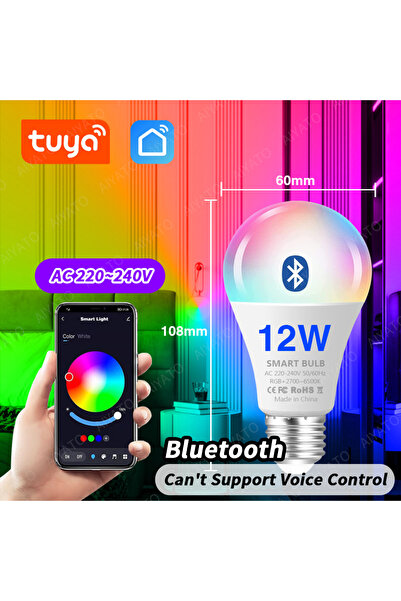Choice Yes 220V BLE 12W Tuya WIFI Bluetooth LED Bulb Smart Life APP Control D...