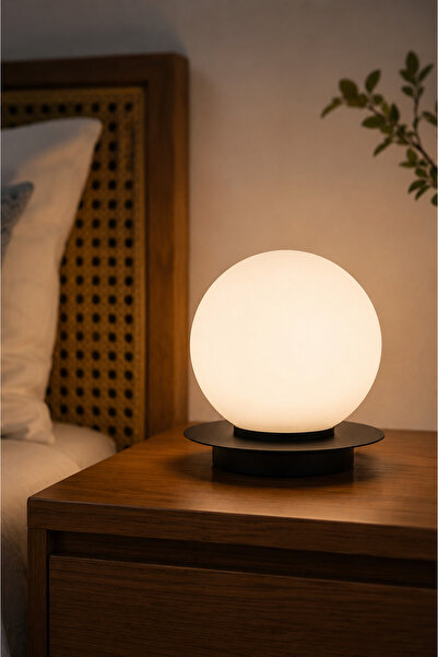 VENON Black Body ✨   White Glop Glass Chiaro Forte Table Lamp with Arafuar La...