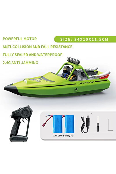 Choice 2Pcs Battery Green TY725 RC Boat TURBOJET PUMP High-Speed Remote Contr...