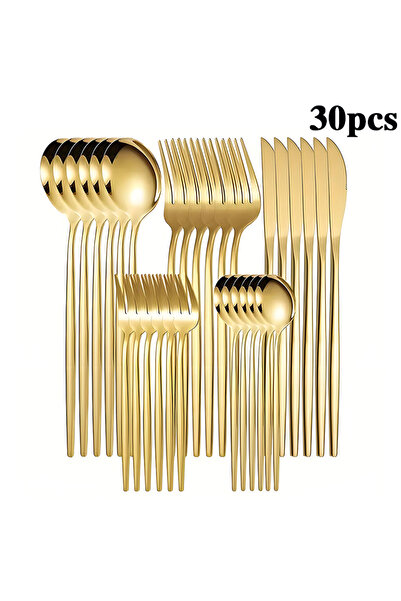 Choice1 30pcs gold 5/20/30/60pcs Cross-Border Stainless Steel Cutlery Set, Lu...