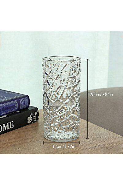 Choice1 Crystal Ice Crack Crystal-Like Acrylic Vase- Elegant Home Decor Vase ...
