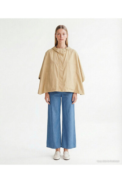 Yargıcı Wide Hooded Collar 3/4 Sleeve Raincoat