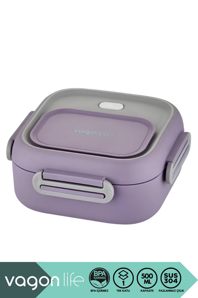 Vagonlife Bento 500ml Lunchbox New Collection Single Layer Stainless Steel Lu...