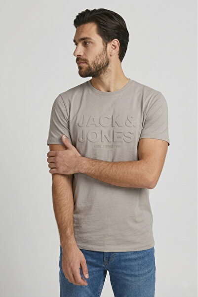 Jack & Jones Jack Jones Jcogrow Tee Ss Crew Neck Frss26 Men's Beige Tshirt 12...