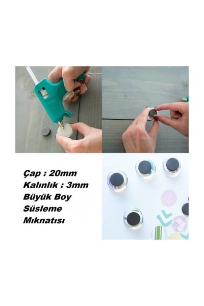 Dünya Magnet 50 Adet- Yuvarlak Ferrit Mıknatıs, 20x3 mm, Kokulu Taş, Nişan Süsleme Mıknatısı