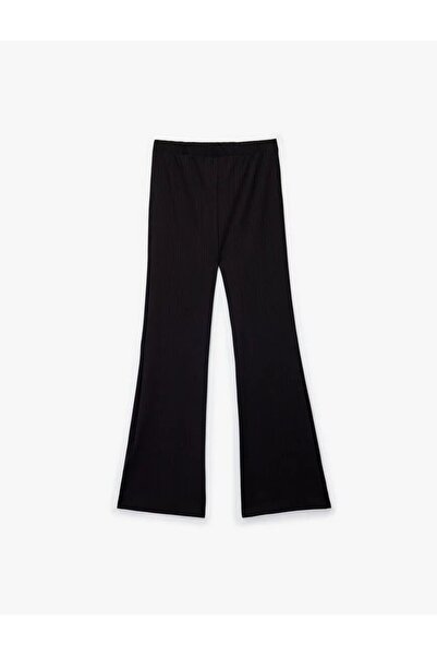 Koton Pantaloni cu basic picioare largi, cu talie elastică și textura