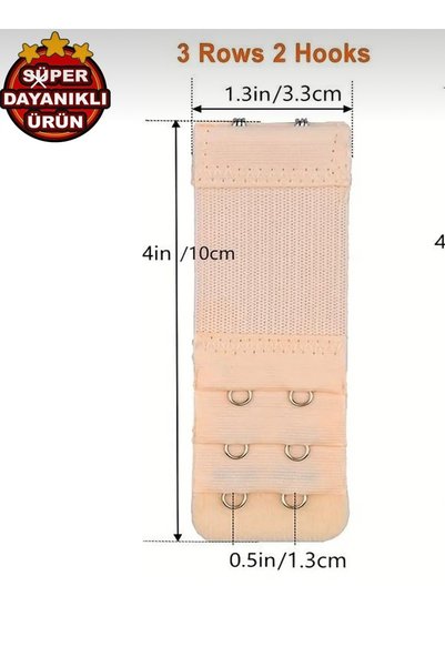 SATTENS 3lü lastikli sütyen uzatma tokası ( 2 kancalı x 3 kademeli ) siyah beyaz ten