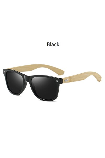 Choice Black Fashion Bamboo Wood Vintage Square Sunglasses Men Women Luxury B...