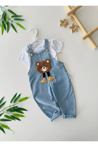 Minigimin Cicileri My Little Baby's Short Sleeve Teddy Bear Poncho Embroidere...
