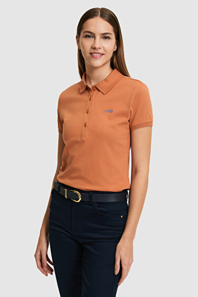 U.S. Polo Assn. Tricou de bază cu guler polo Rose pentru femei 50323461-VR026