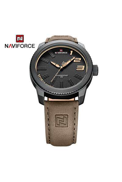 Naviforce BYBN Male Simple Quartz Wristwatches Leather Strap Waterproof Men S...
