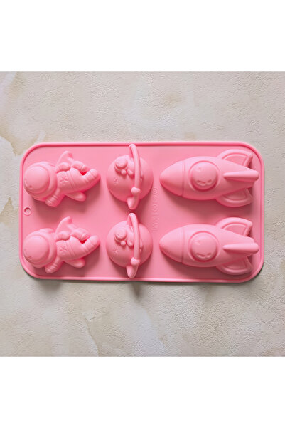 Choice 011pink 1pc Creative Rocket Astronaut Shaped Silicone Mold, Perfect fo...