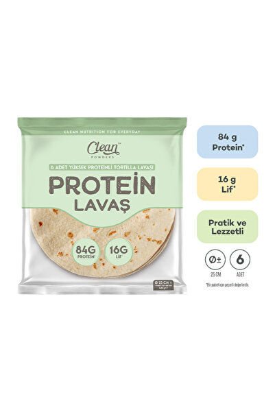 Clean Powders Yüksek Proteinli Tortilla Lavaşı 6'lı 420 Gr