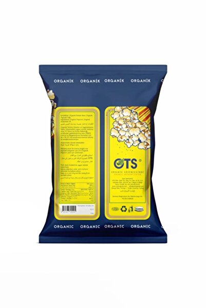 OTS Organik Patlamış Mısır 70 gr (Organik Sertifikalı, Pestisit Analizli)