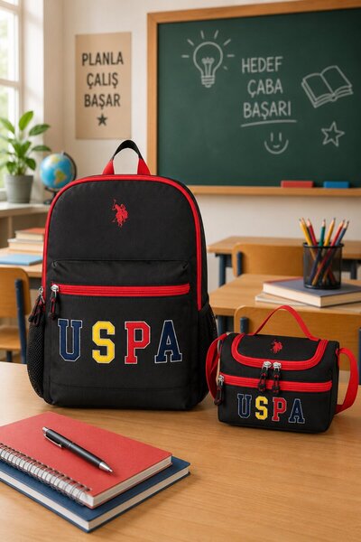 U.S. Polo Assn. يو إس بولو. أسن. طقم مدرسي للجنسين حقيبة قطعة PLSET2427324274