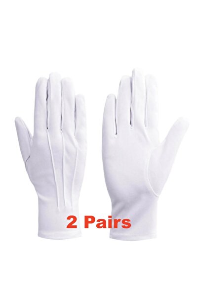 Choice One Size White 2 Pairs White Cotton Gloves for Men Formal Tuxedo Unifo...
