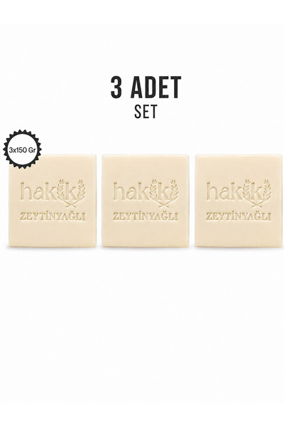 Hakiki Store 3 Pieces of Natural Olive Oil Soap 150 Gr |   Gentle and Effecti...