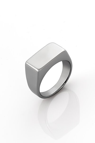 UKHWD SUPPLY Silver Rectangular Men's Ring