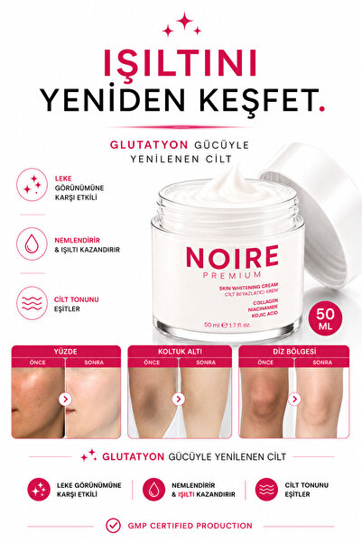 Cilt Beyazlatıcı & Ton Eşitleyici Krem - Genital Bölge– Leke Temizleme - Glutatyon,Arbutin - 50 ML