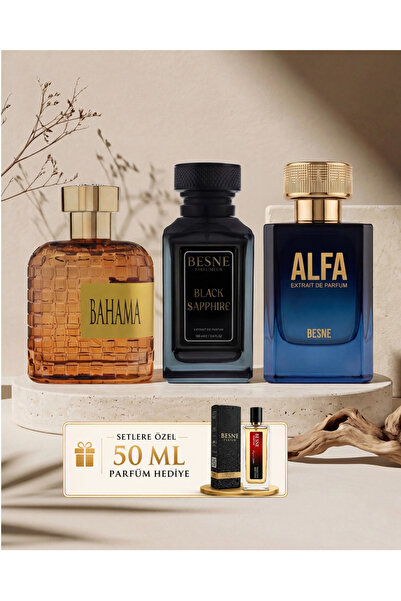 besneparfum Besne Parfüm Black Sapphire Alfa Bahama Niche Erkek Set