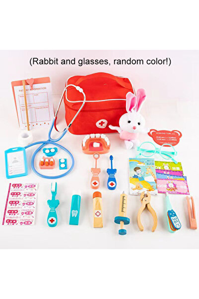 Choice3 26PCS Pretend Play House Doctor Toy Wooden Medical Toolbox Dentist Se...