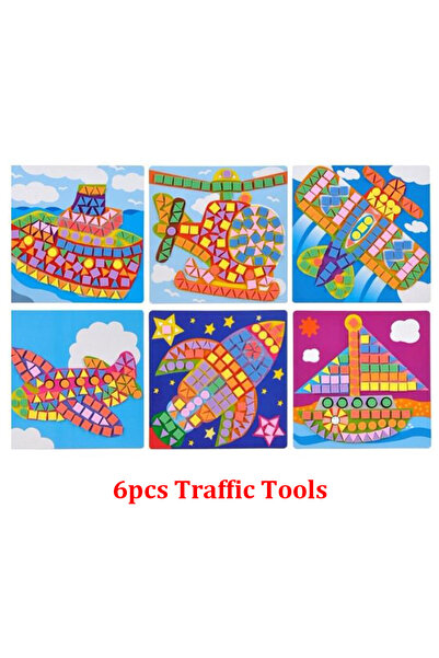 Choice3 6pcs traffic tool 6PCS/Set 3D Kids EVA Sticky Mosaics Puzzle DIY Foam...