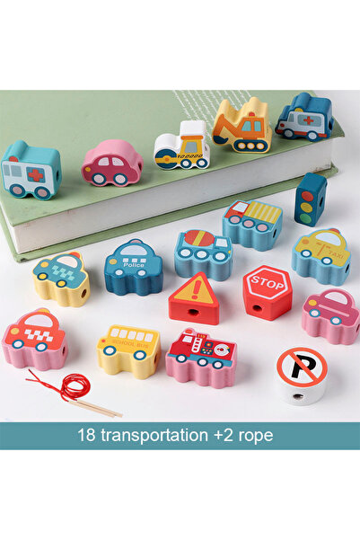 Choice6 E Kids Montessori Wooden Lacing Toy DIY Wooden Beads For Children Car...